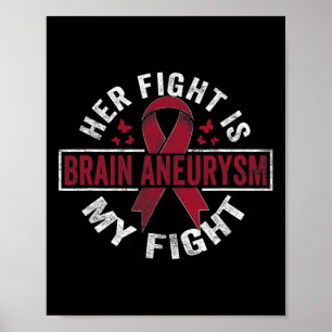 Haar gevecht is mijn gevecht Brain Aneurysm Awaren Poster