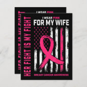 Haar gevecht is mijn gevecht dat ik een roze vrouw informatiekaartje (Voorkant / Achterkant)