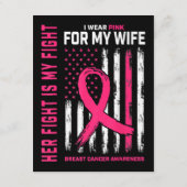 Haar gevecht is mijn gevecht dat ik een roze vrouw informatiekaartje (Achterkant)