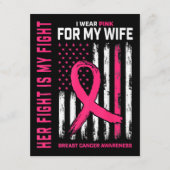 Haar gevecht is mijn gevecht dat ik een roze vrouw informatiekaartje (Voorkant)