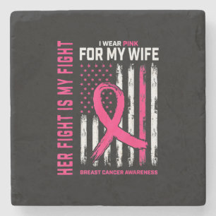 Haar gevecht is mijn gevecht dat ik een roze vrouw stenen onderzetter