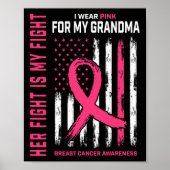 Haar gevecht is mijn gevecht dat ik roze oma Breas Poster (Voorkant)