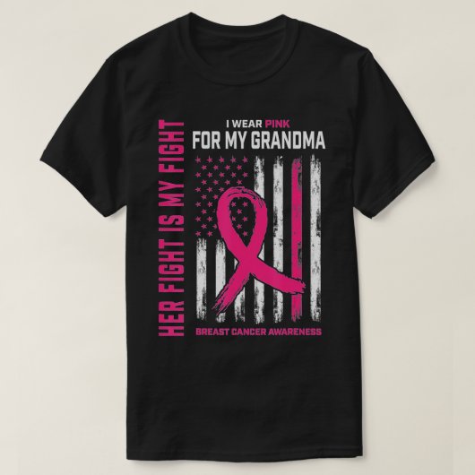 Haar gevecht is mijn gevecht dat ik roze oma Breas T-shirt (Design voorkant)