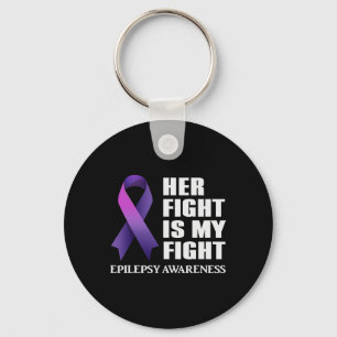 Haar gevecht is mijn gevecht Epilepsie Awareness S Sleutelhanger