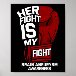 Haar gevecht is mijn gevecht hersenaneurysma bewus poster