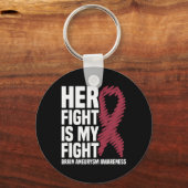 Haar gevecht is mijn gevecht hersenaneurysma bewus sleutelhanger (Voorkant)