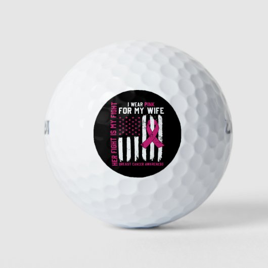 Haar gevecht is mijn gevecht ik Draag roze vrouw k Golfballen (Voorkant)
