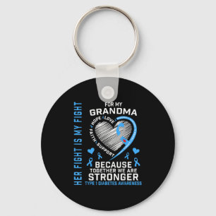 Haar gevecht is mijn gevecht oma type 1 diabetes S Sleutelhanger