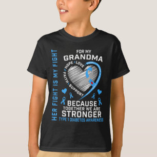 Haar gevecht is mijn gevecht oma type 1 diabetes S T-shirt
