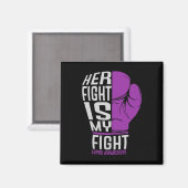 Haar gevecht is mijn gevecht - SLE Lupus Awareness Magneet (Voorkant / Achterkant)