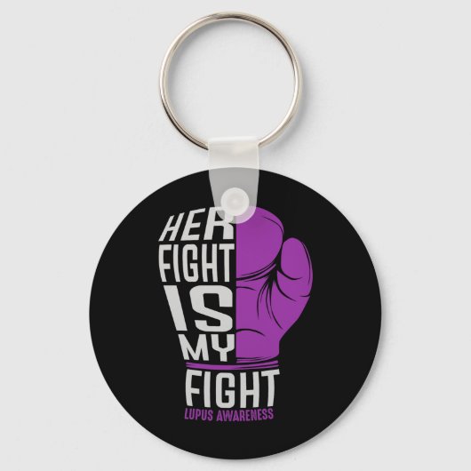 Haar gevecht is mijn gevecht - SLE Lupus Awareness Sleutelhanger (Voorkant)
