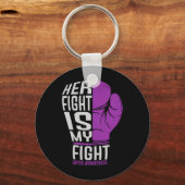 Haar gevecht is mijn gevecht - SLE Lupus Awareness Sleutelhanger (Voorkant)
