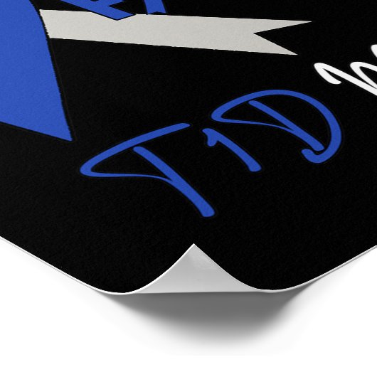 Haar gevecht is mijn gevecht T1D Mam Diabetes Awar Poster (Hoek)