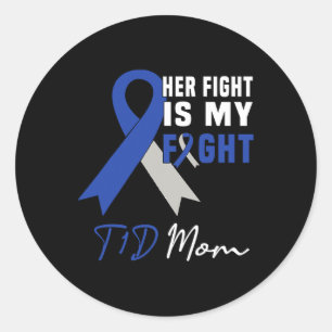 Haar gevecht is mijn gevecht T1D Mam Diabetes Awar Ronde Sticker