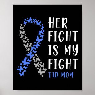 Haar gevecht is mijn gevecht T1D Mom - Diabetes Aw Poster