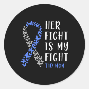 Haar gevecht is mijn gevecht T1D Mom - Diabetes Aw Ronde Sticker