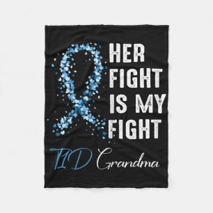 Haar gevecht is mijn gevecht T1D oma type 1 diabet Fleece Deken