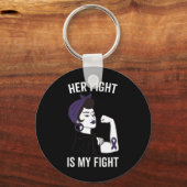 Haar gevecht is mijn gevecht tegen epilepsie bewus sleutelhanger (Voorkant)