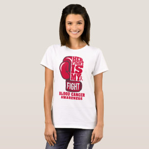 Haar gevecht is mijn strijd bokshandschoen bloedka t-shirt
