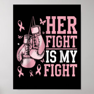 Haar gevecht is mijn strijd nu roze borstkanker be poster