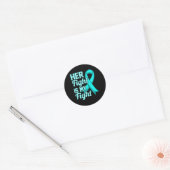 Haar gevecht is mijn strijd PTSS Stress Awareness  Ronde Sticker (Envelop)