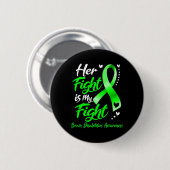 Haar gevecht is mijn strijd tegen hersenhandicaps  ronde button 5,7 cm (Voorkant /achterkant)
