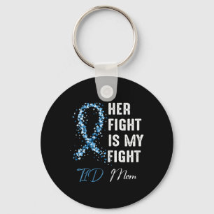 Haar gevecht is mijn T1d mam type 1 diabetes Awar Sleutelhanger