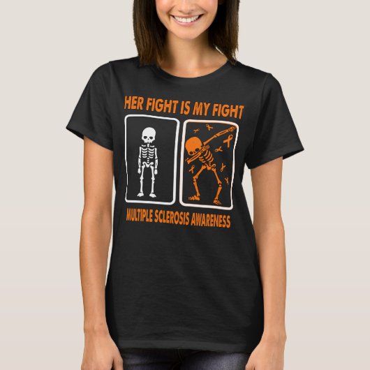 Haar gevecht is mijn Vecht MULTIPLE SCLEROSE BEWUS T-shirt (Voorkant)