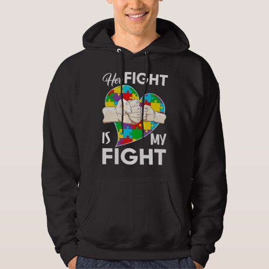 Haar gevecht is mijn vechtautisme hoodie (Voorkant)