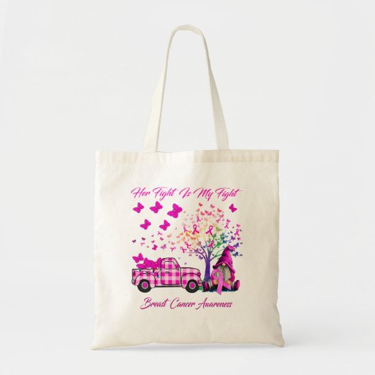 Haar gevecht is mijn vechtborstkankerboom. tote bag (Voorkant)