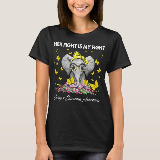 Haar gevecht is mijn vechtend-ewings Sarcoma-bewus T-shirt (Voorkant)