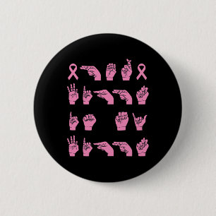Haar gevecht is mijn vechtgebarentaal Borstkanker Ronde Button 5,7 Cm