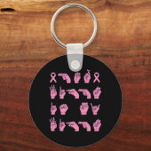 Haar gevecht is mijn vechtgebarentaal Borstkanker Sleutelhanger (Voorkant)