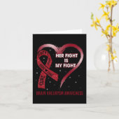Haar gevecht is mijn vechtlint hart hersenaneurysm kaart (Gele Bloem)