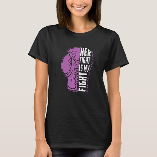 Haar gevecht is mijn vechtlupuswarrior. t-shirt (Voorkant)