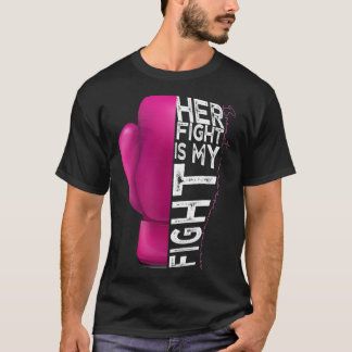 Haar gevecht is mijn vuurroze handschoen. t-shirt