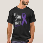 Haar gevecht is My Fight Hodgkin's Lymphoma Cancer T-shirt (Voorkant)