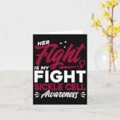 Haar gevecht is My Fight Sickle Cell Awareness 2 Kaart (Gele Bloem)
