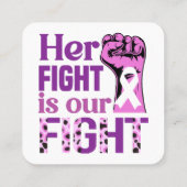 Haar gevecht is ons gevecht vierkante visitekaartje (Achterkant)