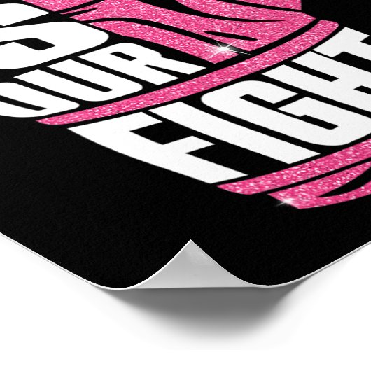 Haar gevecht is onze Fight Breast Cancer Awareness Poster (Hoek)