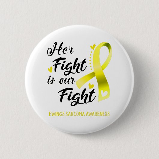 Haar gevecht is onze gevechten Ewings Sarcoma Awar Ronde Button 5,7 Cm (Voorkant)