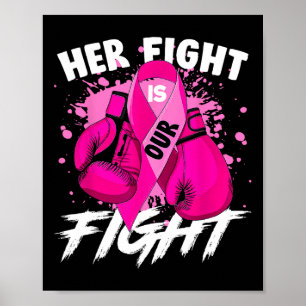 Haar gevecht is onze strijd tegen borstkanker bewu poster