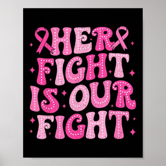Haar gevecht is onze strijd tegen roze borstkanker poster (Voorkant)