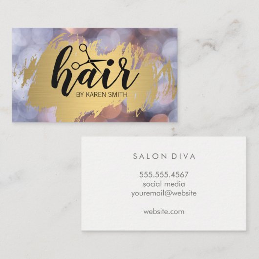 HAAR / Goud Geborsteld / Boke Visitekaartje (Voorkant / Achterkant)