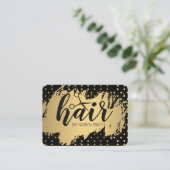 HAAR / Goud geborsteld / Polka Dots Visitekaartje (Staand voorkant)