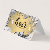 HAAR | Goudborstel en pijlen | Marmer Visitekaartje (Voorkant)