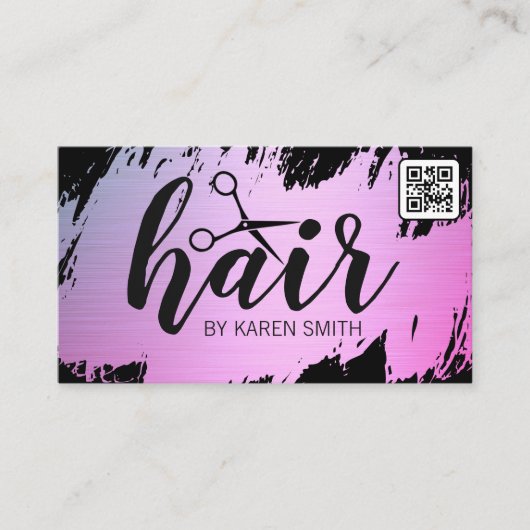 HAAR | Goudborstel | QR-code Visitekaartje (Voorkant)