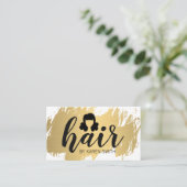 HAAR / Gouden geborsteld / Polka stippen / Stylist Visitekaartje (Staand voorkant)