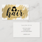 HAAR / Gouden geborsteld / Polka stippen / Stylist Visitekaartje (Voorkant / Achterkant)