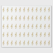 haar gouden treble slim musical note cadeaupapier (Vlak)